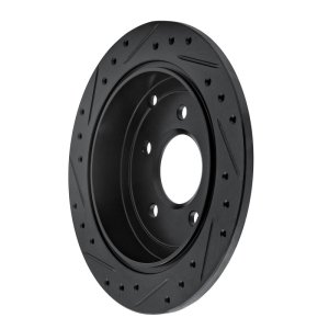 Buick Rendezvous Brake Rotor (1) - Rear Right - R1 Concepts - Drilled & Slotted - Black - `01-`07